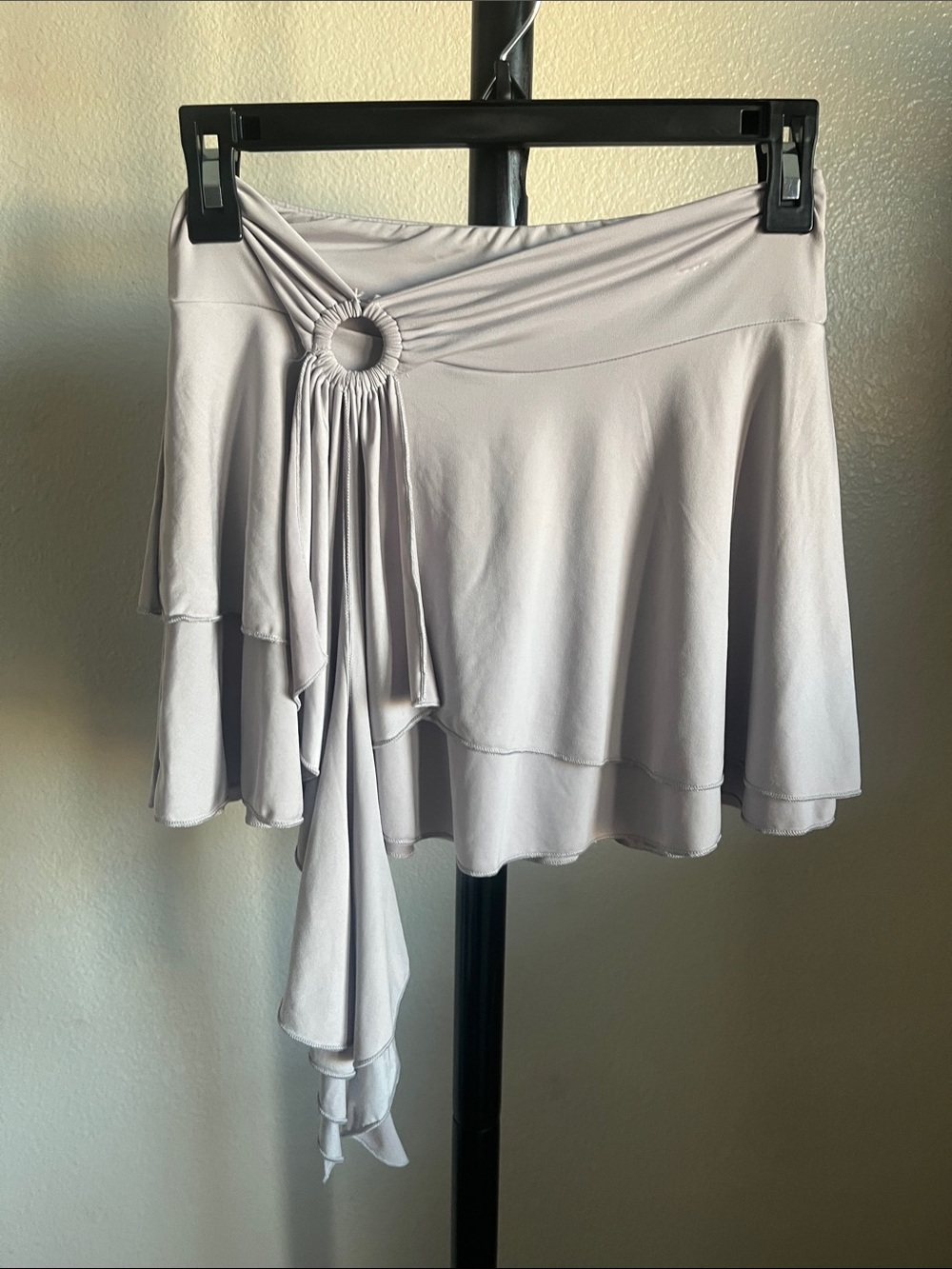 Urban Outfitters Light Gray Asymmetrical Wrap Skirt with Ring Detail